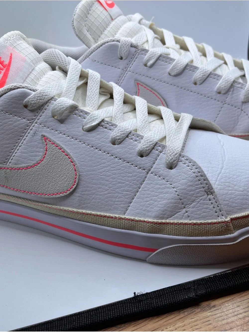 Nike Women’s White Low-Top Sneakers with Pink and Yellow Accents 12